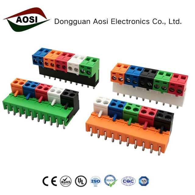 AOSI Factory KF2EDGK 5.08mm 2P-12P PCB Connector Plug-in Terminal Block 300V 10A 28-12AWG Wire M2.5 Steel Screw