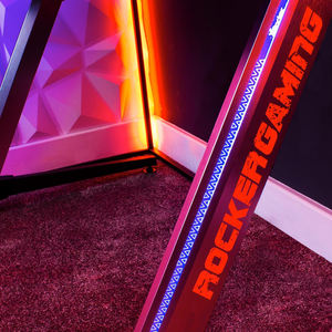 Ordinateur ergonomique <span class=keywords><strong>bureau</strong></span> à domicile s Z en forme de PC <span class=keywords><strong>Gamer</strong></span> bureaux pieds de table en aluminium postes de travail tables de jeu robustes avec lumières RVB - Product Image 6