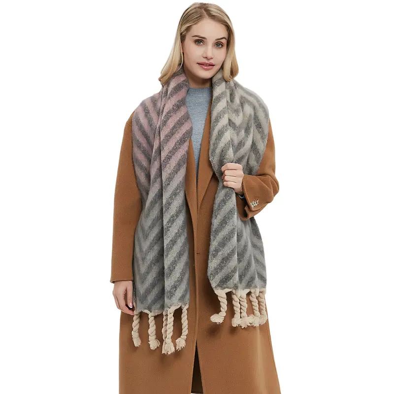 New Launch Winter Scarves Mixed Thick Warm Wrap Poncho Vintage Loop Yard Shawls