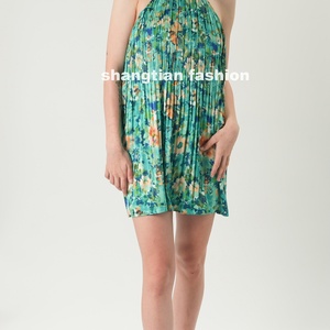 Robe pour femmes élégante, motif personnalisé, broderie florale, 100% Coton, décontractée quotidienne, dos nu, sexy, à manches - Product Image 2