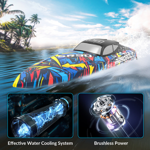 Barco Micro RC <span class=keywords><strong>de</strong></span> alta velocidad 70 KM/H 200M Inducción <span class=keywords><strong>de</strong></span> agua Radio Control Barco Dirección Simulación RC Lancha rápida - Product Image 2