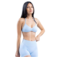 Pour haute élastique Ultra-fin Nylon mat licou cou bretelles réglables coussinets amovibles respirant Fitness sport soutien-gorge sans couture