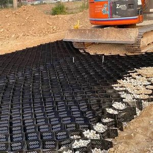 Grille de renforcement pour murs et pentes, stabilisateurs de <span class=keywords><strong>gravier</strong></span> en HDPE, stabilisation des pentes, géocell en plastique HDPE texturé et perforé - Product Image 6