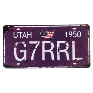 Plaque de voiture personnalisée en alliage d'aluminium, plaque murale pour bar mur barbecue hot pot shop décoration plaque fantaisie - Product Image 1