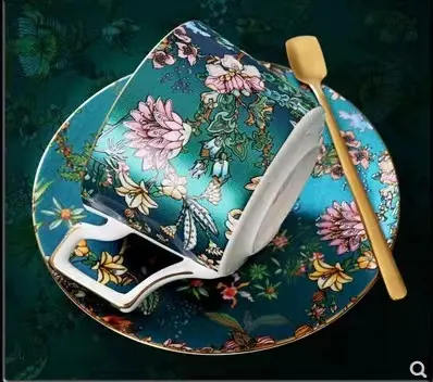 멋진 디자인 로얄 꽃 뼈 중국 커피 컵과 접시 선물 세트