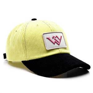 Casquette de baseball non structurée à 5 panneaux, ajustable et personnalisable, avec logo brodé, bicolore, en velours côtelé, Oxford et à pois léopard - Product Image 4