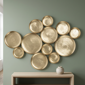 Arte Mural Metálico Dorado Hecho a Mano para Interiores con Tamaño y Forma Personalizables - Product Image 2