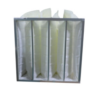 Sac filtrant à air moyen pour système de climatisation, en fibre synthétique, avec poche à air