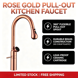 Rubinetto da <span class=keywords><strong>Cucina</strong></span> Professionale di Lusso Estraibile Flessibile Oro Rosa Digitale Caldo Freddo con Doccetta - Product Image 6