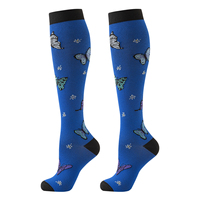 Kaos Kaki Kompresi Setinggi Lutut Desain Kupu-kupu untuk Wanita, Kaos Kaki Panjang Bermotif Lucu, Rajutan Lembut dan Elastis, Kemasan Grosir OEM