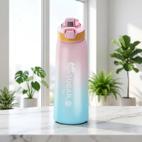 Bouteille d'eau étanche en Tritan+PP avec bouchon à ouverture directe, couvercle à ressort, isolation thermique, compatible lave-vaisselle pour la randonnée, les voyages - Utilisation adulte