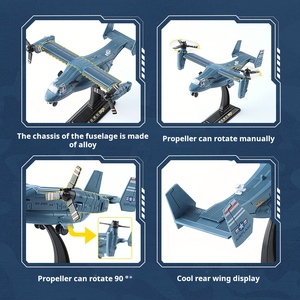 Modèle d'avion en alliage série J35, <span class=keywords><strong>avions</strong></span> à hélices en métal moulé sous pression, train d'atterrissage, pièces rotatives, jouet avec missiles - Product Image 5