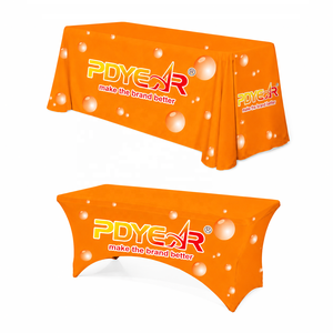 Manteles elásticos personalizados con logo impreso para ferias comerciales de 4, 5, 6 y 8 pies, cubiertas de mesa ajustables, manteles publicitarios, caminos de mesa. - Product Image 1