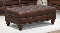 Pouf de luxe en cuir véritable style aviateur, rétro industriel, confortable et capitonné, pour chambre vintage