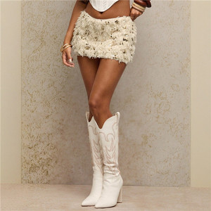 <span class=keywords><strong>Gonna</strong></span> Bodycon Sexy con Frange e Patchwork per Donna, <span class=keywords><strong>Gonna</strong></span> a <span class=keywords><strong>Vita</strong></span> <span class=keywords><strong>Bassa</strong></span> con Paillettes in Tinta Unita, Abbigliamento Streetwear Femminile - Product Image 3