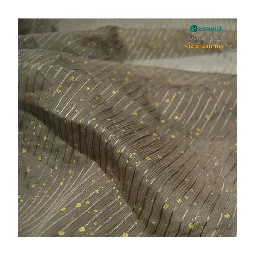 Silk chiffon with silver or gold metallic fabric glitter silk chiffon lurex fabric silk shiny metallic fabric