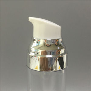 Envase Cosmético de Plástico SAN Vacío, Redondo, con Fondo Mate, Blanco Transparente, de 30 ml, con Bomba Airless y Cuello Plateado para Lociones Hidratantes - Product Image 6