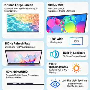 Monitor Gaming de 27 Pulgadas, 180Hz, 2K, Panel IPS 2560x1440, Altavoces Integrados, DP, <span class=keywords><strong>VGA</strong></span>, 100% SRGB, LCD para PC Gamer - Product Image 4
