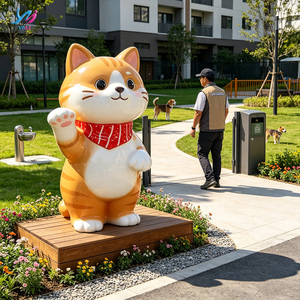 Sculptures d'animaux en fibre de verre durables (chat et <span class=keywords><strong>chien</strong></span>) pour la décoration d'entrée de magasin d'animaux - Product Image 6