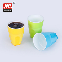 Gobelet en plastique Haixin 400 ml, vert, bleu, jaune, double couleur, incassable, pour cuisine, camping, fête