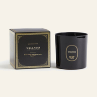 Bougie personnalisée WELLNESS et parfum d'intérieur, luxe, huile essentielle de plantes naturelles, bougie vegan parfumée à la cire de soja avec emballage en boîte