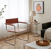Fauteuil scandinave en acier inoxydable de style Bauhaus 'Mr Popular' pour le bureau, les loisirs et la salle à manger