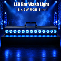 Promotion : Barre de lumière LED 3-en-1 RGBWAUV 18x3W avec contrôle DMX512 et sonore, angle de faisceau 45°, CRI 85 élevé, idéale pour soirées, clubs, bars, discothèques et DJ