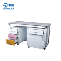 Tables de laboratoire industrielles en acier et bois, avec cadre en H, pour pharmacie, centre électronique, école, laboratoire, banc de travail monté au sol