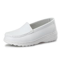 Chaussures d'infirmière en caoutchouc antidérapantes, légères et rembourrées, confortables, en cuir, pour le travail en milieu médical, hôpital, clinique
