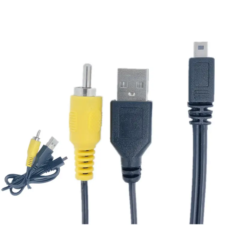 Factory TV-OUT for 8PIN to usb one-to-two micro camera DV digital camera audio data cable/OEM