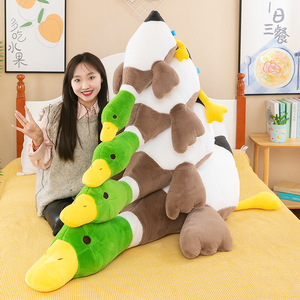 Coussin long en coton doux personnalisé <span class=keywords><strong>Angela</strong></span>, le plus vendu, en forme de canard blanc, tête verte, rembourrage en coton PP, emballage en sac OPP, confortable, amusant, excellent cadeau - Product Image 2