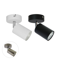 Spot LED sur rail orientable, luminaire de plafond mural noir/blanc, moderne, pour salon, en métal, support de lampe 3GU10