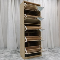 Phoenix Home Meuble de rangement à chaussures en bois extensible et moderne avec miroir pour la maison ou l'entrée Meubles de salon