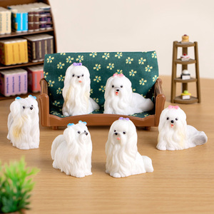 Miniature <b>Simulation</b> Dog Figurines Statue Cute Cartoon Little Dog Mini Resin Crafts for Office Desktop Ornament Home Decoration - Product Image 2