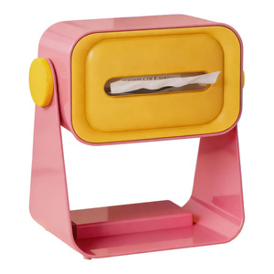Pink And Blue Tissue Box With Storage Shelf For Home Living Room Use - Product Image 3
