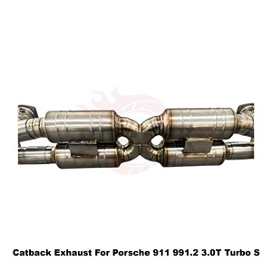Vortex Lightweight Natural Titanium Valved Exhaust For Porsche 911 991.2 3.0T Turbo S Track Racing <b>Kit</b> - Product Image 6