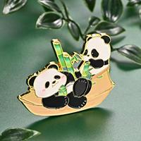 Aimant de réfrigérateur en métal 3D en forme de panda, imitation émail, couleur personnalisée, écologique, étanche, pour cadeaux promotionnels, fourni par l'usine