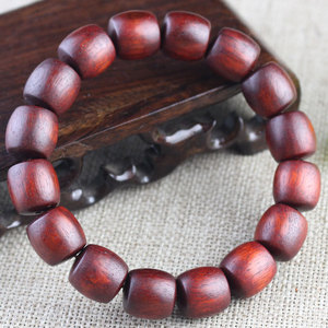 Pulsera de Madera de Sándalo Sangriento de Zambia, Cuentas de Barril de 13mm, Madera de Palisandro Africana, Joyería Budista Coleccionable, Uso Diario para Hombres y Mujeres - Product Image 2
