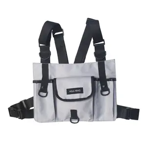 Tas Multifungsi Hip Hop Tas Dada, Kantung Peralatan Dada Rompi Harness Taktis Molle