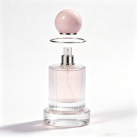 Flacon de parfum en verre vide à nervures verticales de luxe, 30 ml, 50 ml, 100 ml, avec bouchon rond, flacon vaporisateur de parfum, logo personnalisé