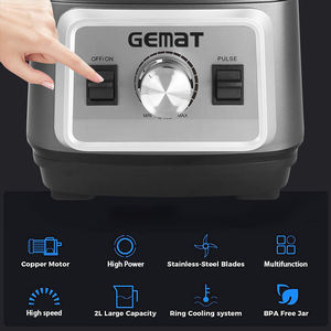 Blender à glace haute puissance 2000w pour appareils de cuisine, insonorisé, Nutri Blender, multifonctionnel, silencieux, pour smoothies - Product Image 2