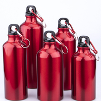 Bouteille d'eau sportive en aluminium réutilisable, colorée, avec logo personnalisé, cadeau promotionnel, avec mousqueton