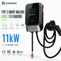 Chargeur mural pour véhicule électrique GANCRON Type 2 AC 11kW 16A triphasé avec WiFi intelligent pour usage domestique