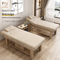 Table de massage pliable ergonomique en bois massif Mason, confortable et portable, pour salon de beauté et spa, design moderne, usage commercial