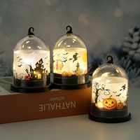 Lanterne citrouille d'Halloween décorative en plastique, petite veilleuse, cadeau pour enfants, lampe d'ambiance, bougie LED
