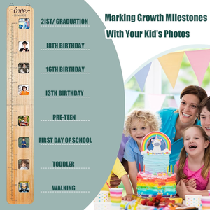 Medidor <span class=keywords><strong>de</strong></span> madera plegable Boho para colgar en la pared, medidor <span class=keywords><strong>de</strong></span> altura, <span class=keywords><strong>tabla</strong></span> <span class=keywords><strong>de</strong></span> regla <span class=keywords><strong>de</strong></span> crecimiento con marcos <span class=keywords><strong>de</strong></span> fotos para niños - Product Image 4