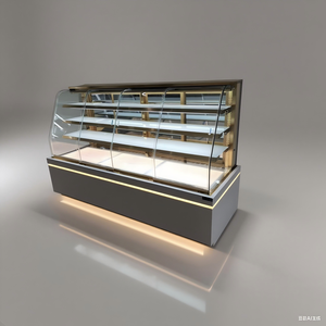 BREVIT Refrigerador de exhibición de pastel con luz LED de alta eficiencia Precio al por mayor Vitrina refrigerada para panadería - Product Image 1