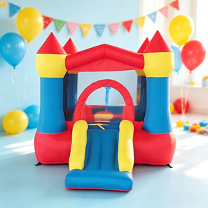 Château gonflable pour enfants en tissu Oxford avec toboggan, maison de jeu gonflable pour enfants, jeu en plein air pour la cour arrière - Product Image 3