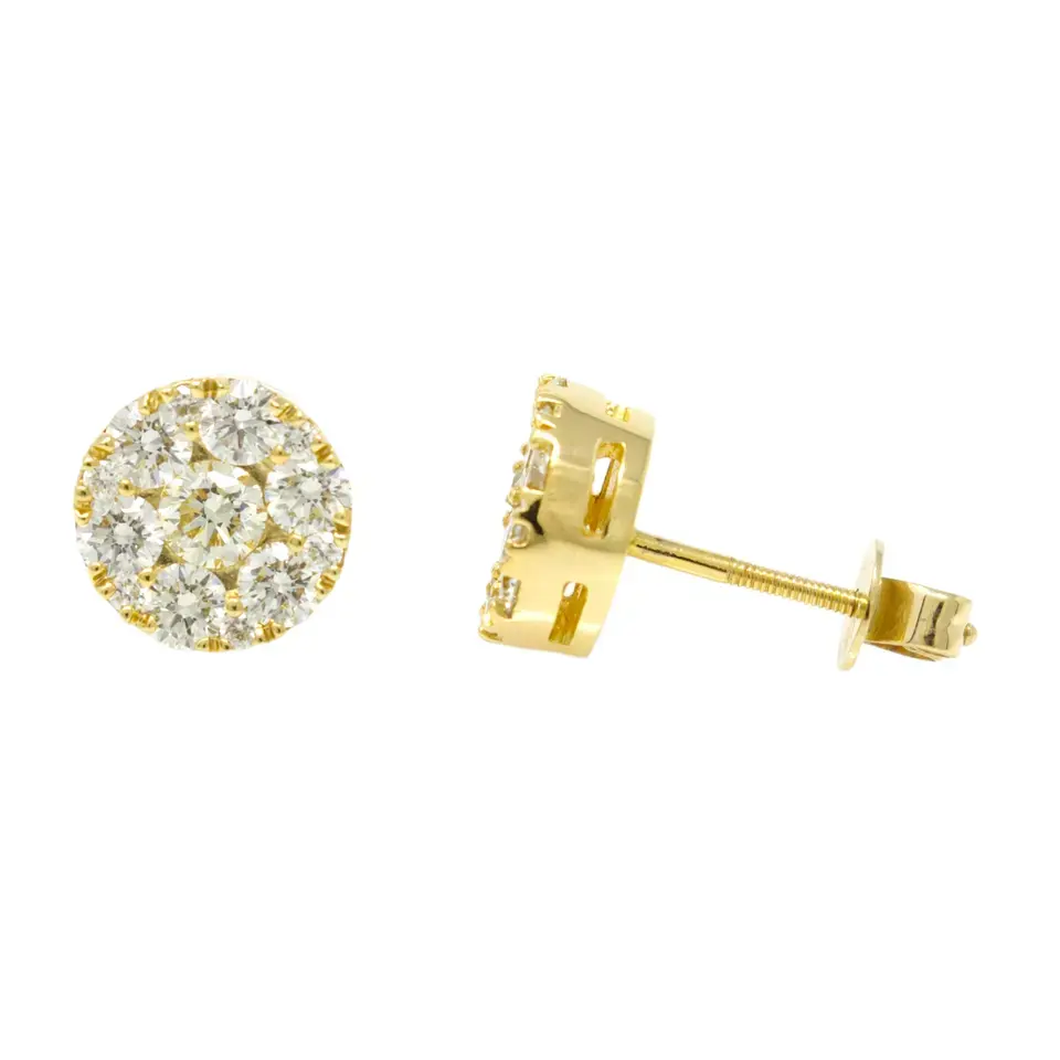 Luxury jewelry Solid 10K 14K gold vvs moissanite diamond earrings men classic screw back moissanite stud earrings GRA