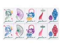 Ensemble de Mahjong de Noël en gros, 160 tuiles acryliques, tapis, 4 supports, sac pliable étanche, étui de transport portable pour dés, cadeau de fêtes